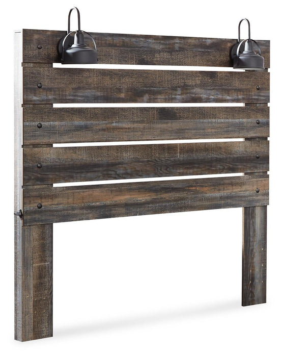 Drystan Queen Panel Headboard Bed with Mirrored Dresser, Chest and Nightstand