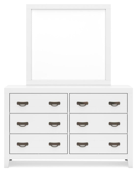 Binterglen Queen Panel Bed with Mirrored Dresser