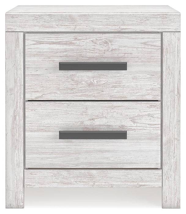 Cayboni Full Panel Bed with Mirrored Dresser and Nightstand