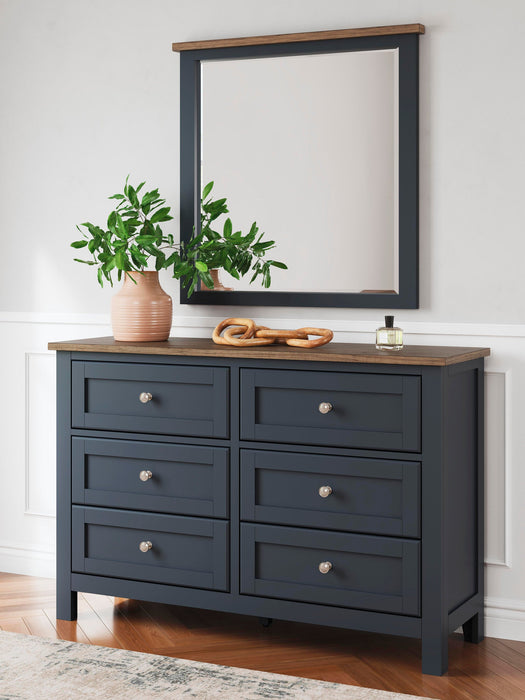 Landocken Twin Panel Headboard, Dresser, Mirror, Chest and Nightstand