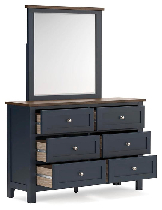 Landocken Twin Panel Headboard, Dresser and Mirror