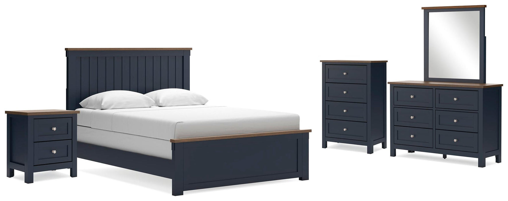 Landocken Queen Panel Bed, Dresser, Mirror, Chest and Nightstand