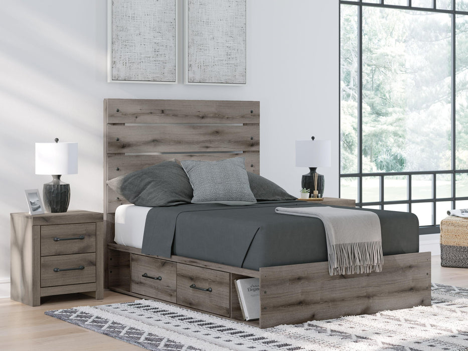 Graystorm Full Panel Bed with Storage, Dresser, Mirror, Chest and Nightstand