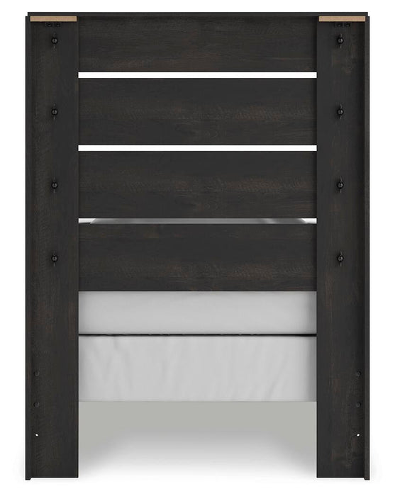 Hollivern Twin Panel Bed, Dresser, Mirror and Nightstand