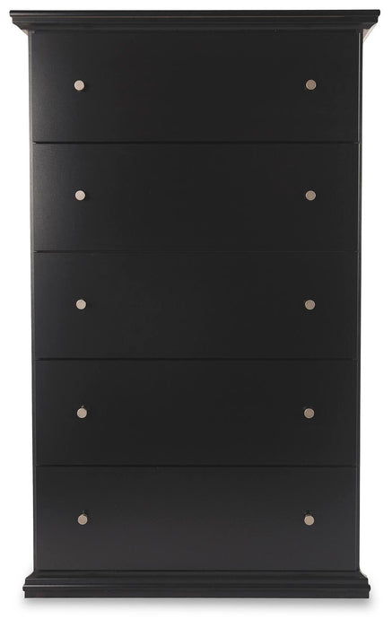 Maribel King Panel Bed, Dresser, Mirror, Chest and Nightstand