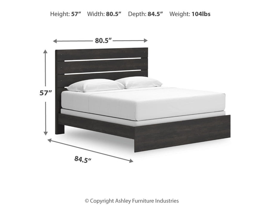 Hollivern King Panel Bed, Dresser and Mirror