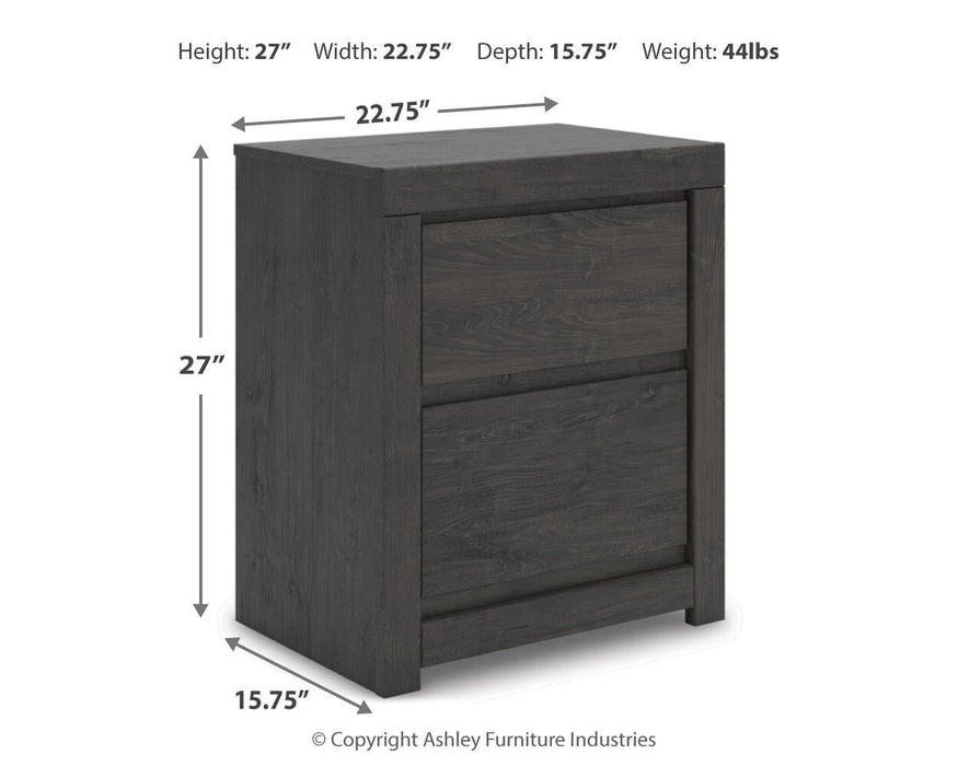 Fraluna King Panel Storage Bed, Dresser, Mirror, Chest and Nightstand