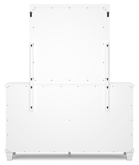 Fortman Queen Panel Storage Bed with Mirrored Dresser