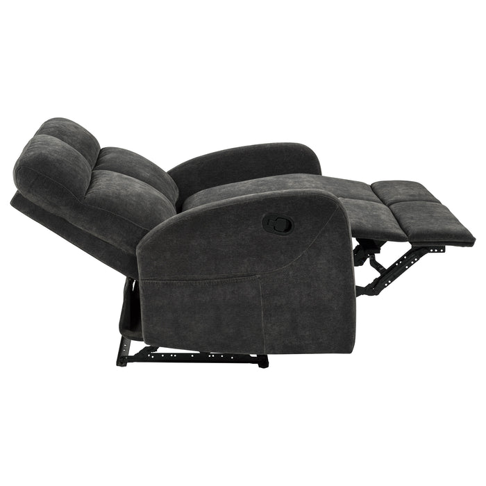 Hamilton 2-piece Chenille Manual Reclining Sofa Set Charcoal Grey