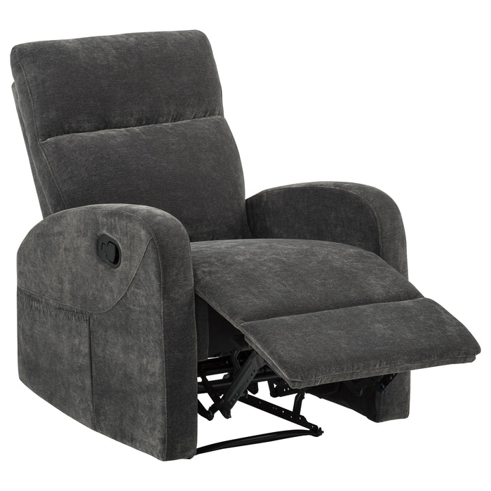Hamilton Chenille Upholstered Manual Recliner Charcoal Grey