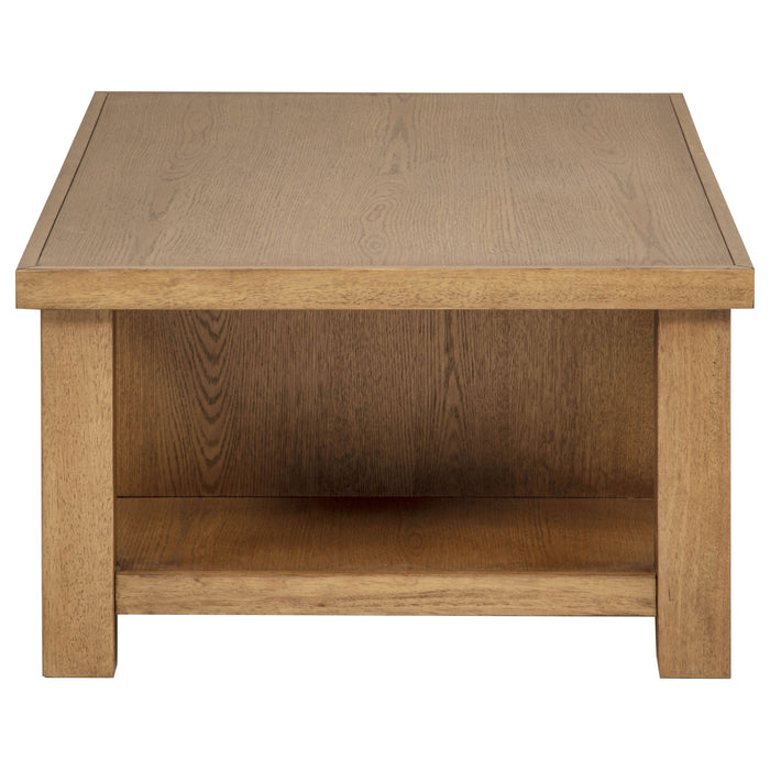 Beasley 3-Piece Wood Coffee Table Set Golden Oak