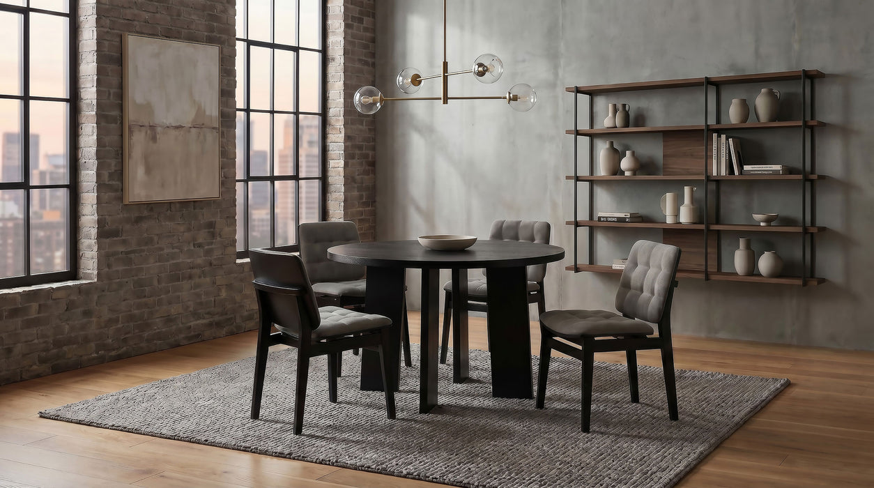 Redbridge Velvet Upholstered Side Chair Grey and Black (Set of 2)
