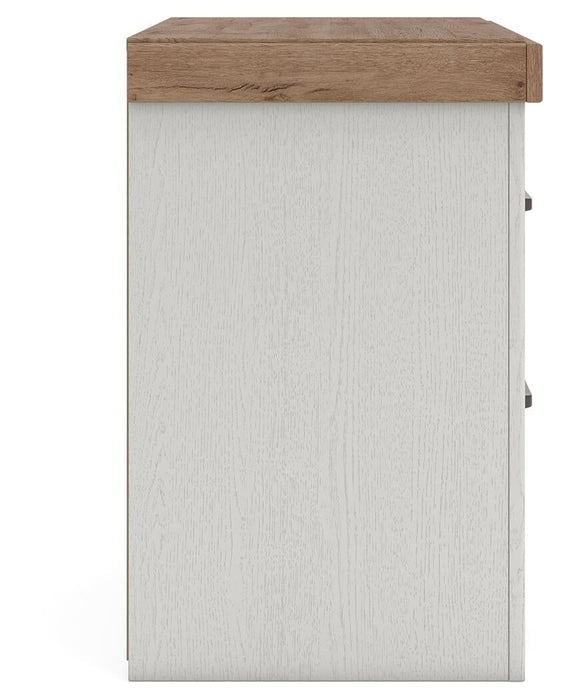 Savonport Twin Panel Bed. Dresser, Mirror and Nightstand