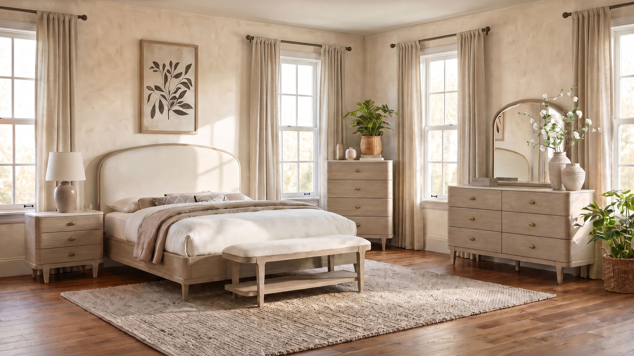Lucaire 3-drawer Nightstand Bedside Table Sandstone