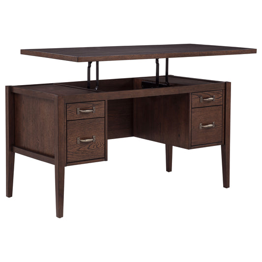 Graham 54-inch 4-drawer Double Pedestal Lift Top Computer Desk Chocolate