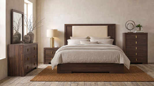 Etienne 5-piece Eastern King Bedroom Set Walnut