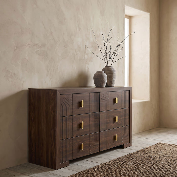 Etienne 6-drawer Bedroom Dresser Walnut