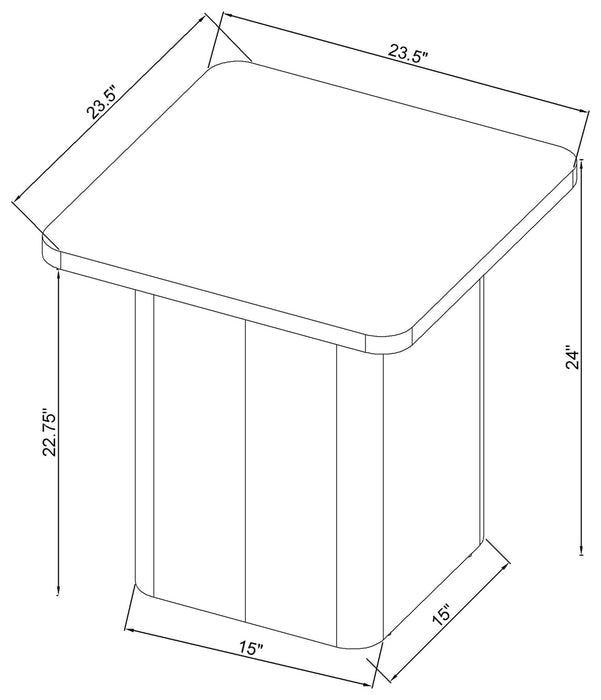 Fraser 2-Piece Greige Pedestal Coffee and End Table Set