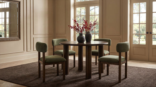 Faulkner 5-piece 48-inch Round Dining Set Moss Green