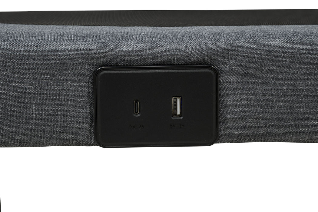Weston Full Dual-Motor Massage Adjustable Bed Base in Black and Grey