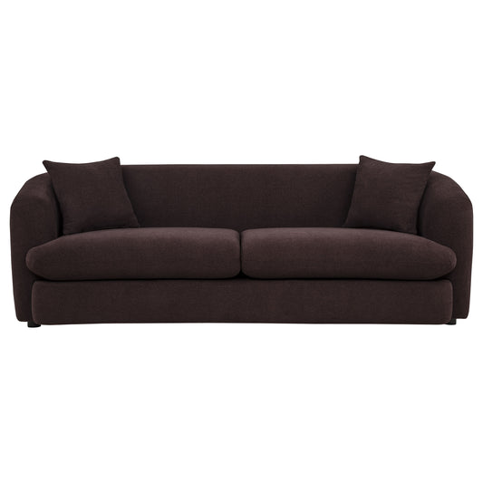 Delroy 3-Seat Stationary Sofa Aubergine Polyester Upholstery