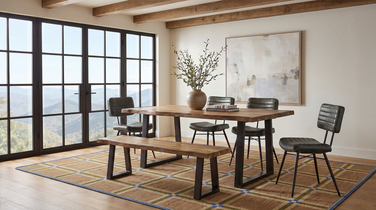 Selwyn 80-inch Live Edge Solid Wood Dining Table Light Sheesham