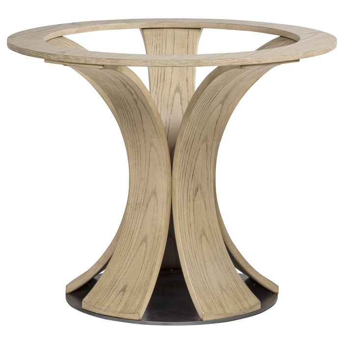 Naser 48-inch Round Glass Top Dining Table Light Oak