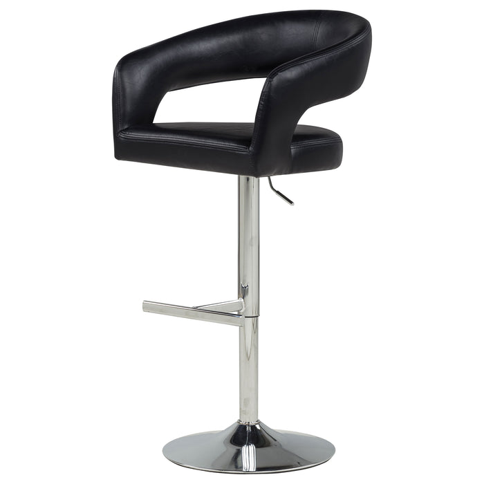 Travia Faux Leather Upholstered Adjustable Bar Stool Black