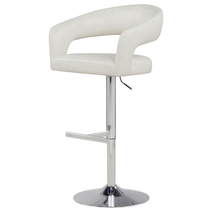 Travia Faux Leather Upholstered Adjustable Bar Stool Ivory