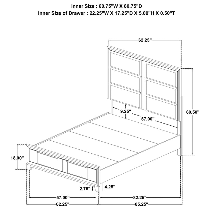 Farre 5-piece Queen Upholstered Storage Bedroom Set Dark Brown / Beige