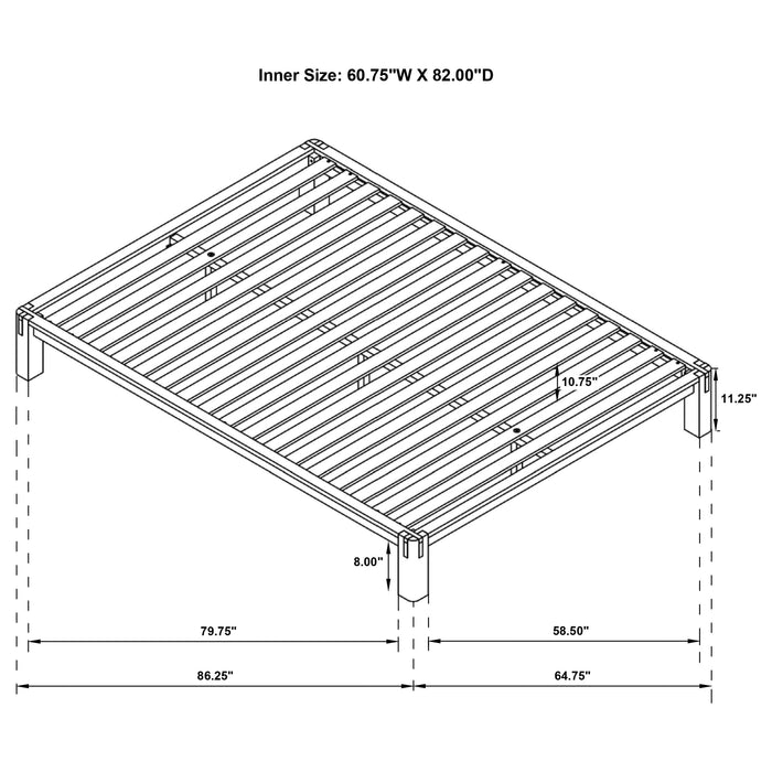 Gislen Queen Easy Assembly Wood Platform Bed Walnut