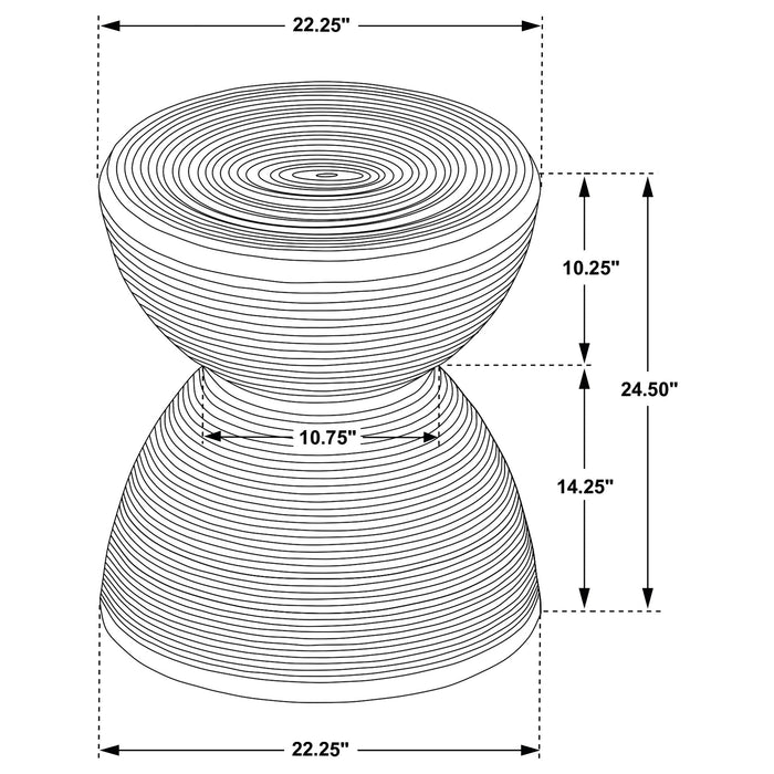 Macedo 2-Piece Transitional Round Rattan Coffee and End Table Set Black