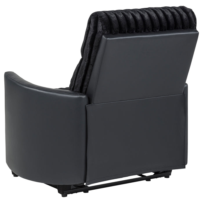 Madden Corduroy Upholstered Track Arm Manual Recliner Black