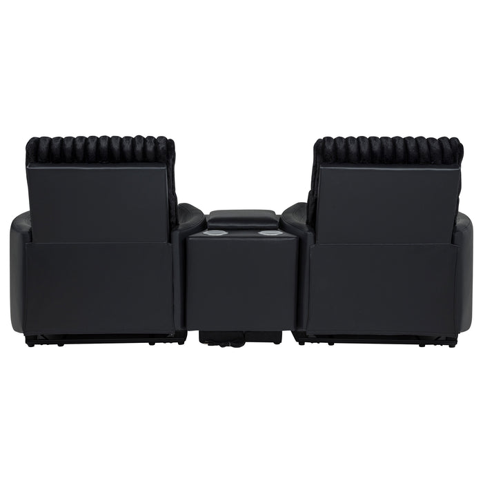Madden 3-piece Corduroy Upholstered Manual Theater Seating Black