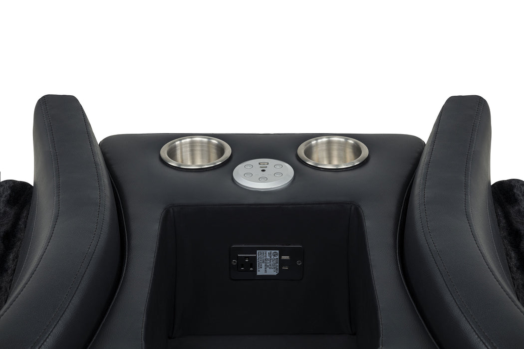 Madden 3-piece Corduroy Upholstered Manual Theater Seating Black