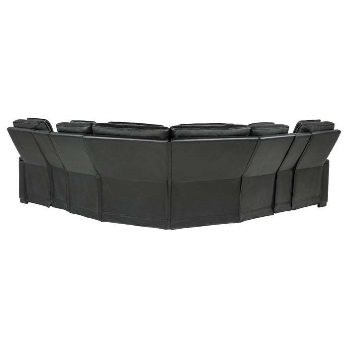 Zuma 3-Piece Dual Power Faux Leather Reclining Sectional Sofa Black