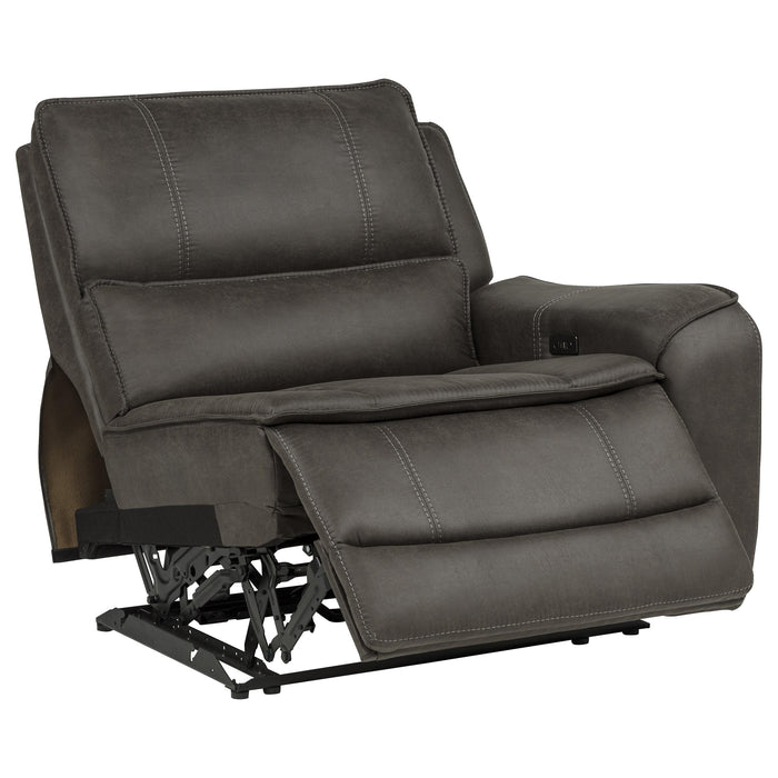 Marcell 7-Piece L-Shaped Power Reclining Sectional with Dual Consoles Grey