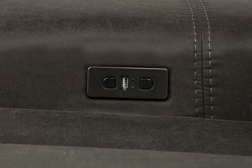 Marcell 3-Piece Transitional Power Reclining Sofa with USB Charging Grey