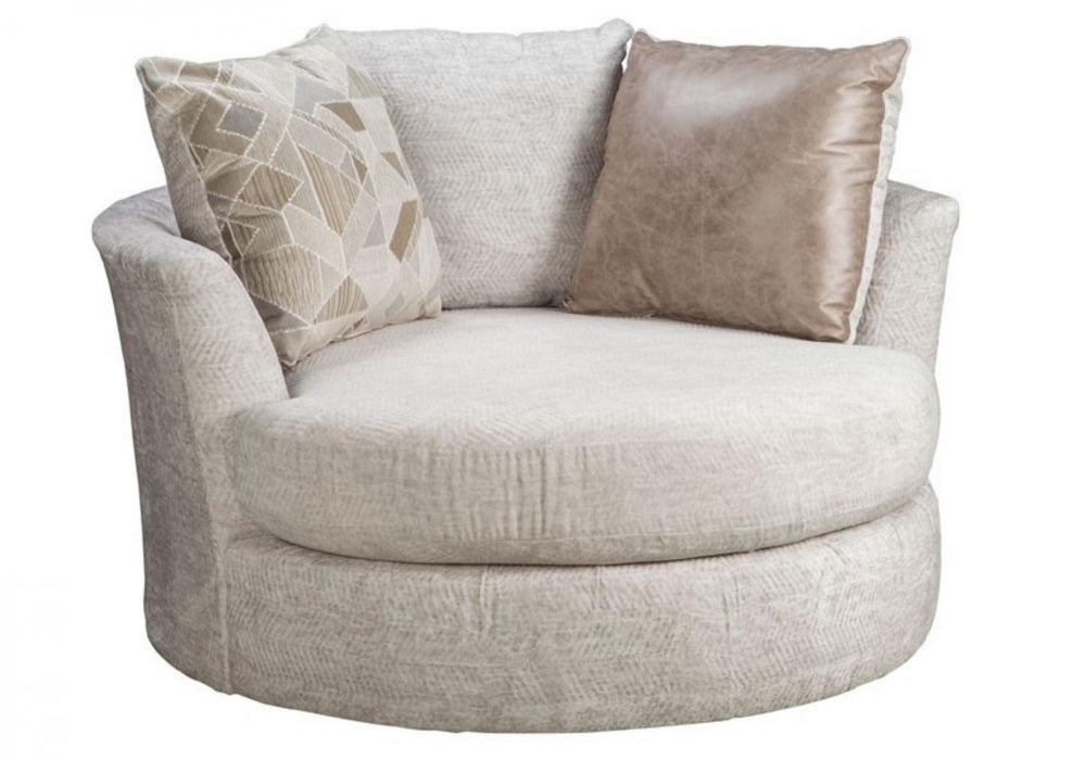 Zaftig Parchment Round Swivel Pod Chair
