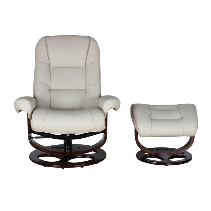 Jacque - Swivel Pedestal Recliner And Ottoman